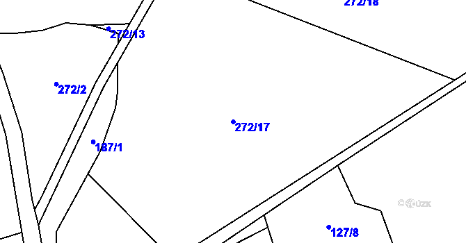 Parcela st. 272/17 v KÚ Třešňový Újezdec, Katastrální mapa