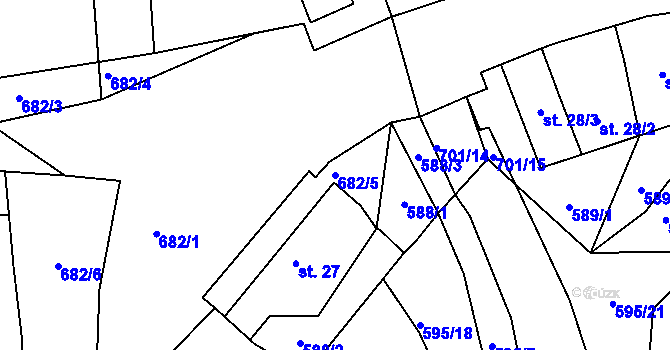 Parcela st. 682/5 v KÚ Třešňový Újezdec, Katastrální mapa