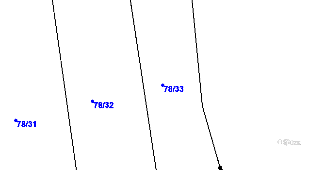 Parcela st. 78/33 v KÚ Třešňový Újezdec, Katastrální mapa