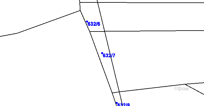 Parcela st. 632/7 v KÚ Třešňový Újezdec, Katastrální mapa