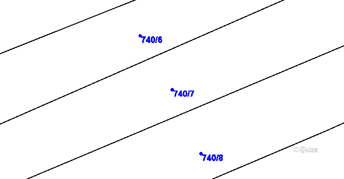 Parcela st. 740/7 v KÚ Vadkov, Katastrální mapa