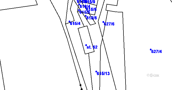 Parcela st. 62 v KÚ Vodice u Lhenic, Katastrální mapa