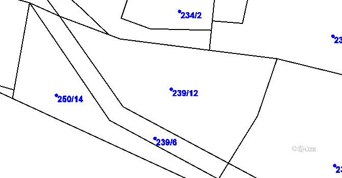 Parcela st. 239/12 v KÚ Lhota u Kamenných Žehrovic, Katastrální mapa