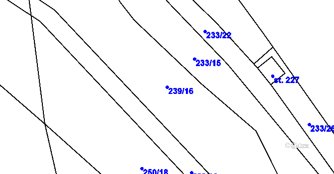 Parcela st. 239/16 v KÚ Lhota u Kamenných Žehrovic, Katastrální mapa
