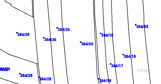 Parcela st. 384/20 v KÚ Lhota u Kamenných Žehrovic, Katastrální mapa