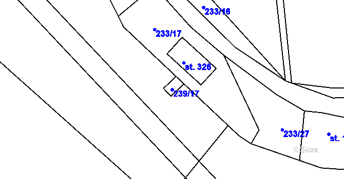 Parcela st. 239/17 v KÚ Lhota u Kamenných Žehrovic, Katastrální mapa