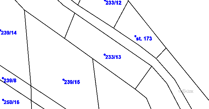 Parcela st. 233/13 v KÚ Lhota u Kamenných Žehrovic, Katastrální mapa
