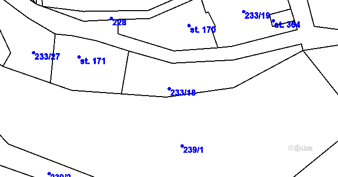 Parcela st. 233/18 v KÚ Lhota u Kamenných Žehrovic, Katastrální mapa