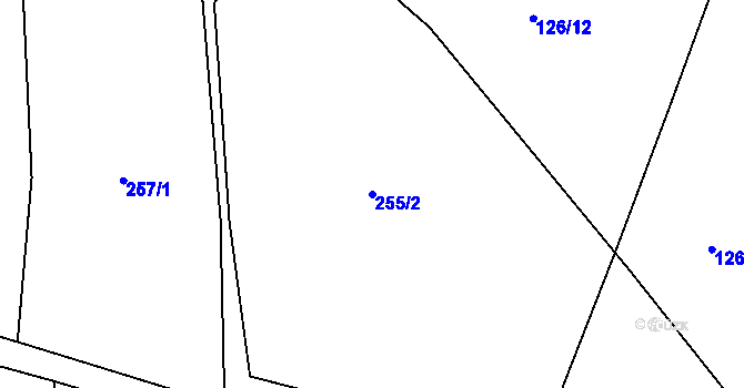 Parcela st. 255/2 v KÚ Lhota u Dřís, Katastrální mapa