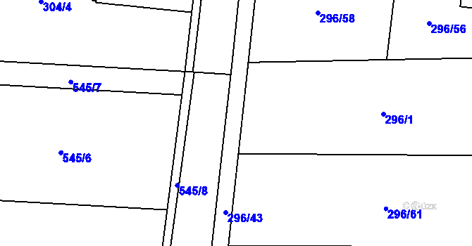 Parcela st. 296/42 v KÚ Lhota u Dřís, Katastrální mapa