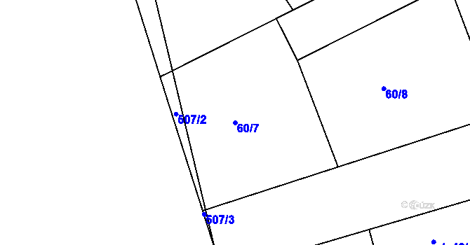 Parcela st. 60/7 v KÚ Lhota u Dřís, Katastrální mapa