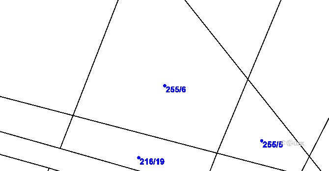 Parcela st. 255/6 v KÚ Lhota u Dřís, Katastrální mapa
