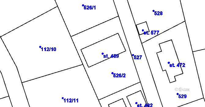 Parcela st. 489 v KÚ Lhota u Dřís, Katastrální mapa