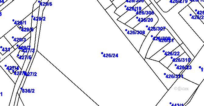 Parcela st. 426/24 v KÚ Lhota u Dobřan, Katastrální mapa