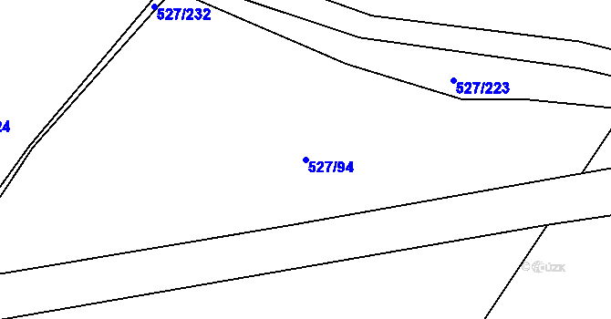 Parcela st. 527/94 v KÚ Lhota u Dobřan, Katastrální mapa
