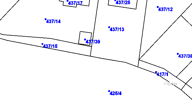 Parcela st. 437/29 v KÚ Lhota u Dobřan, Katastrální mapa