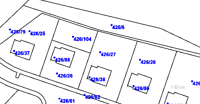 Parcela st. 426/27 v KÚ Lhota u Dobřan, Katastrální mapa
