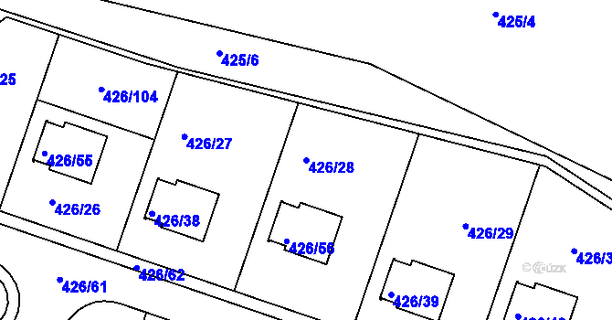 Parcela st. 426/28 v KÚ Lhota u Dobřan, Katastrální mapa
