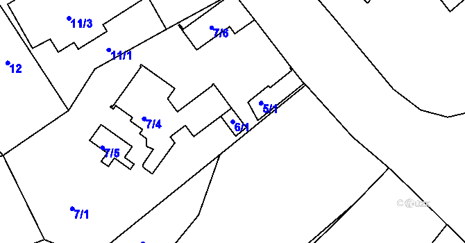 Parcela st. 6/1 v KÚ Lhota u Dobřan, Katastrální mapa