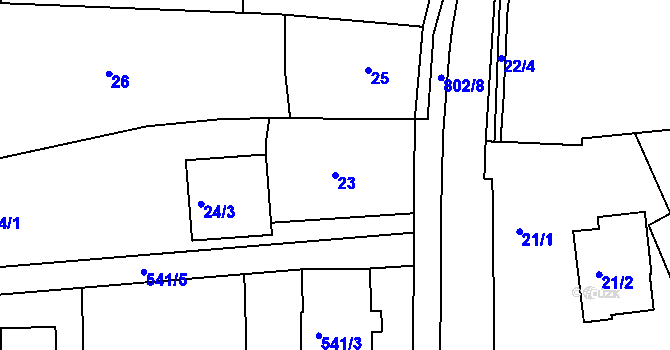 Parcela st. 23 v KÚ Lhota u Dobřan, Katastrální mapa