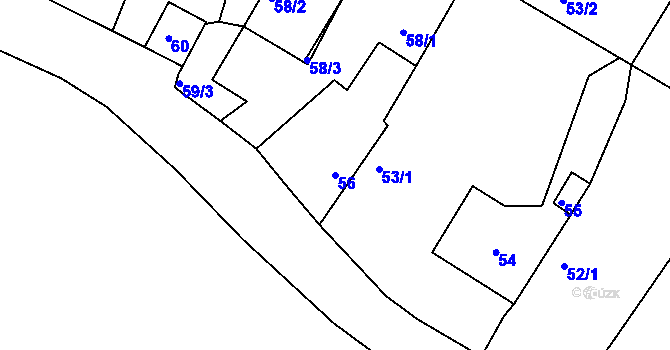 Parcela st. 56 v KÚ Lhota u Dobřan, Katastrální mapa