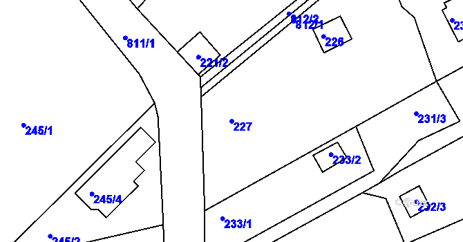 Parcela st. 227 v KÚ Lhota u Dobřan, Katastrální mapa