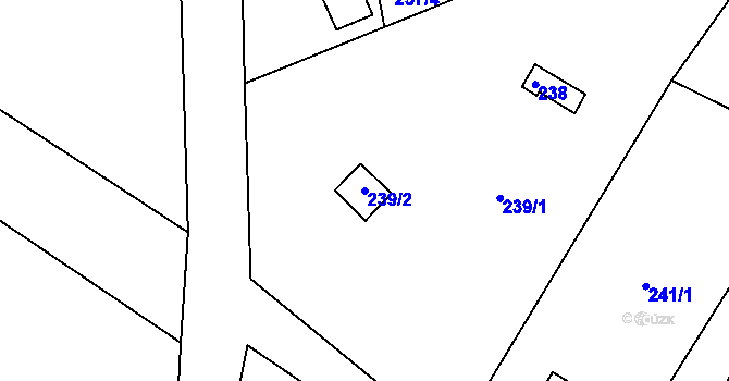 Parcela st. 239/2 v KÚ Lhota u Dobřan, Katastrální mapa