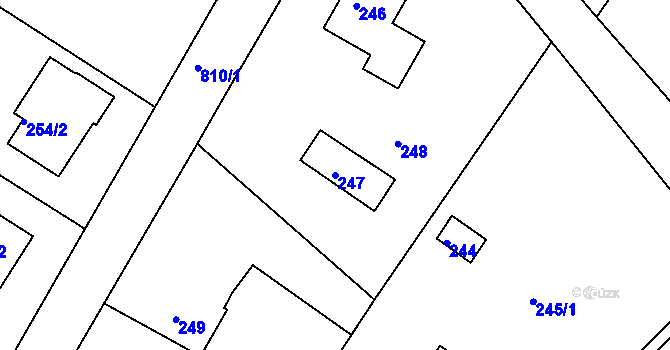 Parcela st. 247 v KÚ Lhota u Dobřan, Katastrální mapa