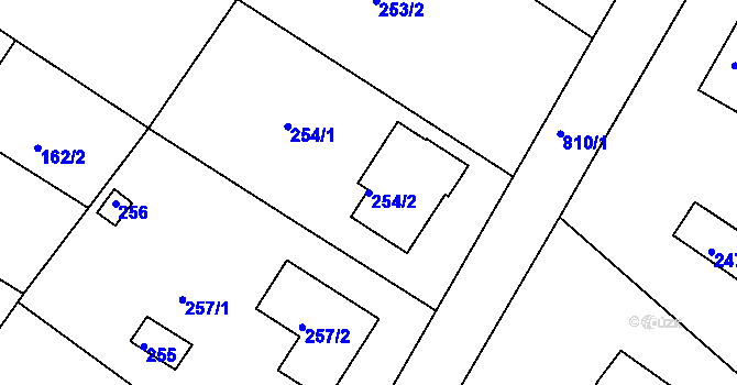 Parcela st. 254/2 v KÚ Lhota u Dobřan, Katastrální mapa
