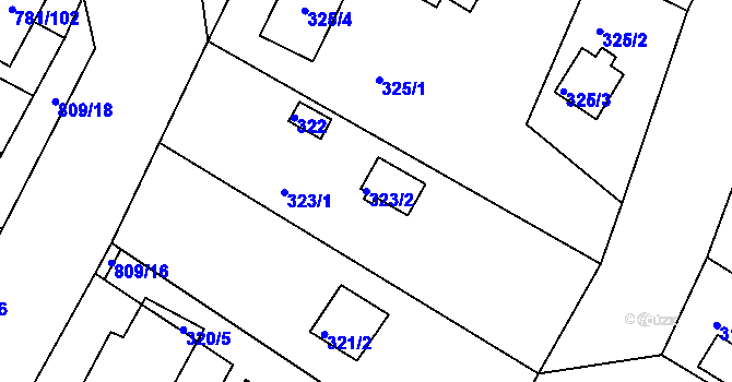 Parcela st. 323/2 v KÚ Lhota u Dobřan, Katastrální mapa