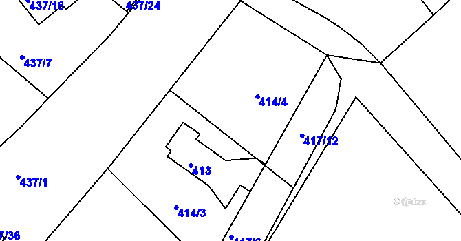 Parcela st. 414 v KÚ Lhota u Dobřan, Katastrální mapa