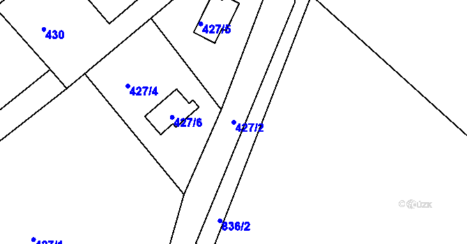 Parcela st. 427/2 v KÚ Lhota u Dobřan, Katastrální mapa