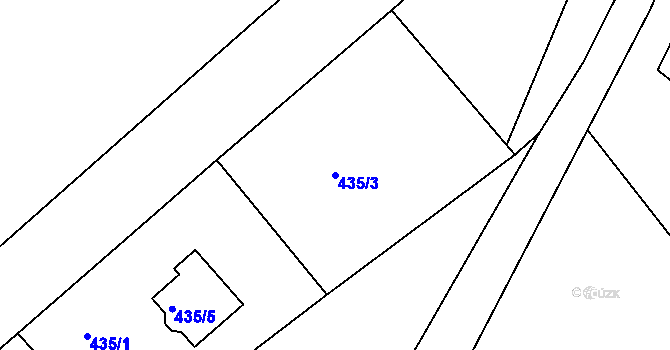 Parcela st. 435/3 v KÚ Lhota u Dobřan, Katastrální mapa