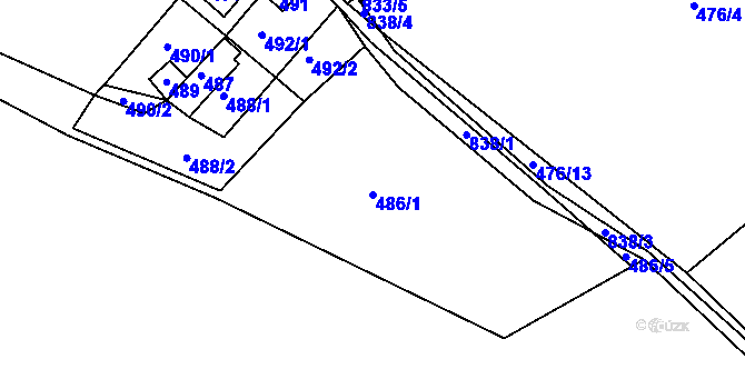 Parcela st. 486/1 v KÚ Lhota u Dobřan, Katastrální mapa