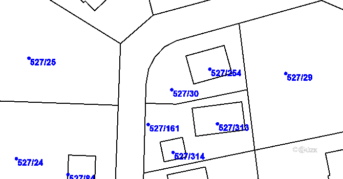 Parcela st. 527/30 v KÚ Lhota u Dobřan, Katastrální mapa