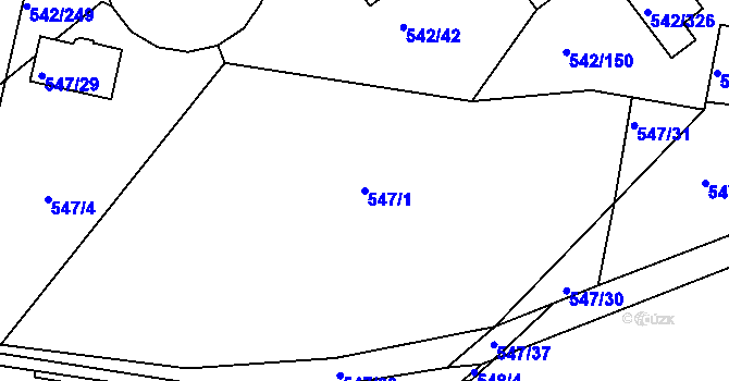 Parcela st. 547/1 v KÚ Lhota u Dobřan, Katastrální mapa