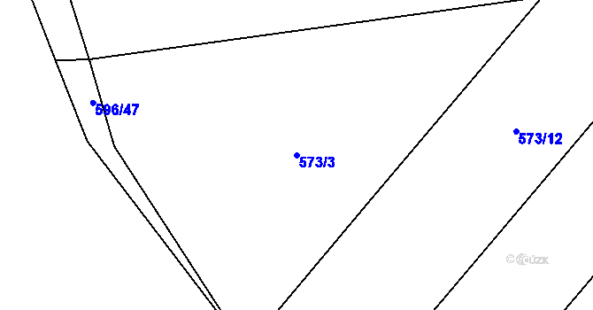 Parcela st. 573/3 v KÚ Lhota u Dobřan, Katastrální mapa