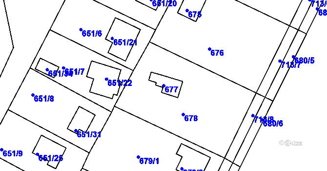 Parcela st. 677 v KÚ Lhota u Dobřan, Katastrální mapa
