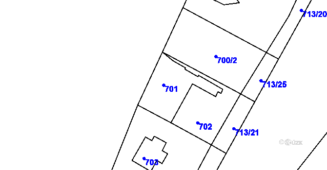 Parcela st. 701 v KÚ Lhota u Dobřan, Katastrální mapa