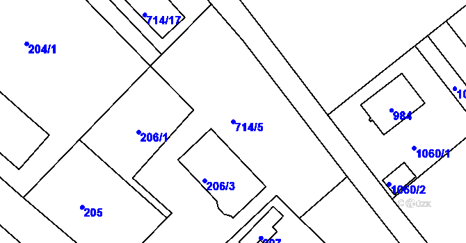 Parcela st. 714/5 v KÚ Lhota u Dobřan, Katastrální mapa