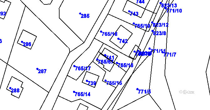 Parcela st. 741 v KÚ Lhota u Dobřan, Katastrální mapa