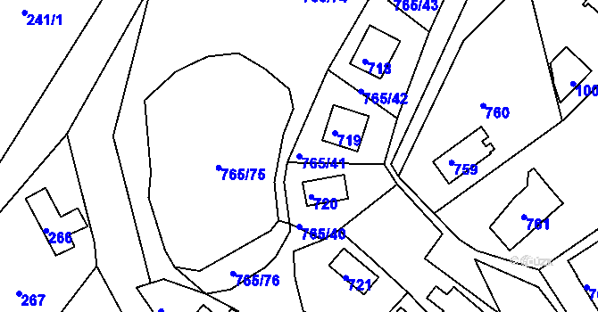 Parcela st. 765/41 v KÚ Lhota u Dobřan, Katastrální mapa