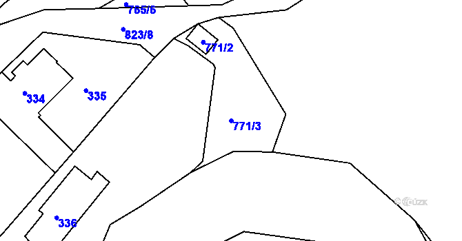 Parcela st. 771/3 v KÚ Lhota u Dobřan, Katastrální mapa