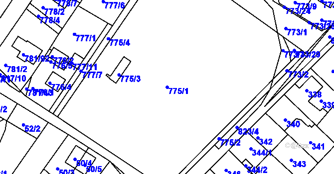 Parcela st. 775/1 v KÚ Lhota u Dobřan, Katastrální mapa