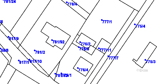 Parcela st. 776/2 v KÚ Lhota u Dobřan, Katastrální mapa