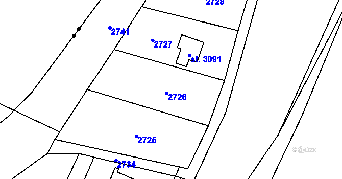 Parcela st. 793/4 v KÚ Lhota u Dobřan, Katastrální mapa
