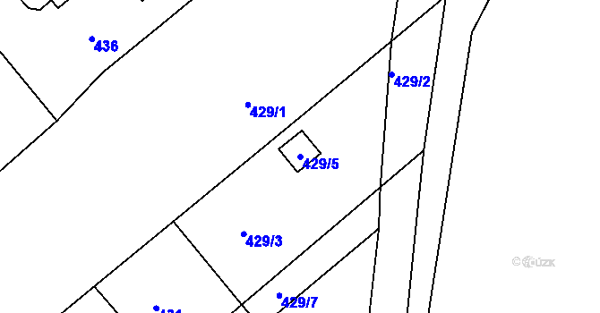 Parcela st. 429/5 v KÚ Lhota u Dobřan, Katastrální mapa