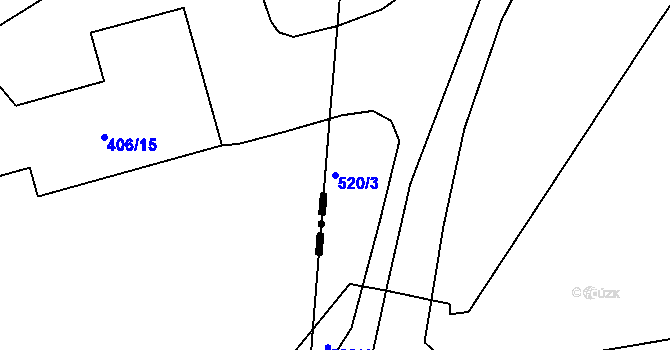 Parcela st. 520/3 v KÚ Lhota u Dobřan, Katastrální mapa