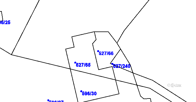 Parcela st. 527/66 v KÚ Lhota u Dobřan, Katastrální mapa