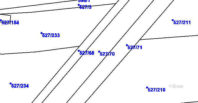 Parcela st. 527/70 v KÚ Lhota u Dobřan, Katastrální mapa